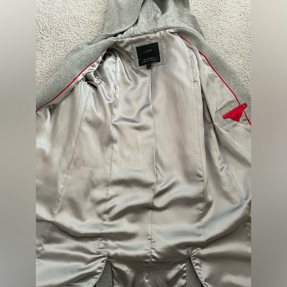 J. CREW Wool Melton Duffle Coat HEATHER DOVE CLEAN MODERN CLASSIC size 2 - Picture 8 of 16